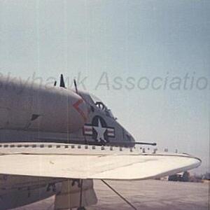 Close-up of a Skyhawk wing's air flow tabs.