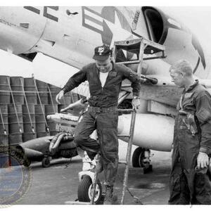BuNo.147755 and Captain Melville with the Blacksheep.